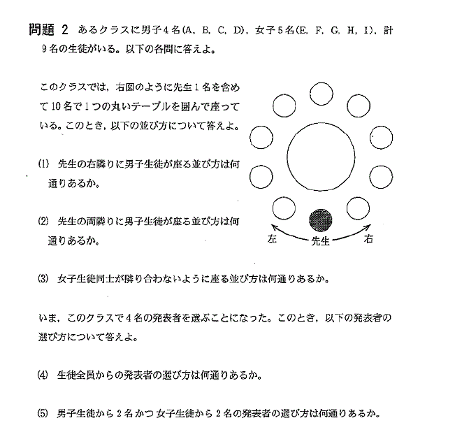 場合の数に関する問題の解答です F1 数学 箱根駅伝ブログ