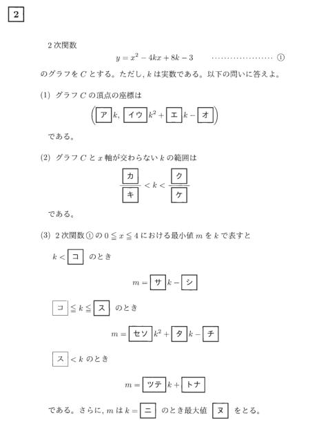 文字の入った2次関数の最大 最小の問題です F1 数学 箱根駅伝ブログ